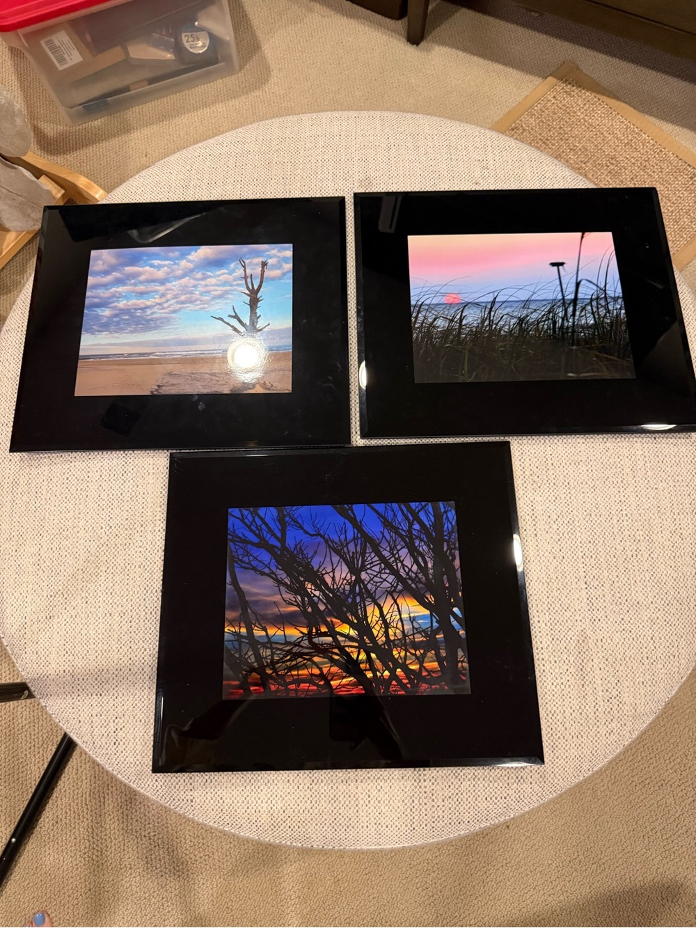 Black Framed Coastal Photo Wall Art - Set of 3